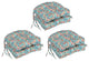 16" Spun Polyester Outdoor U-Shaped Tufted Chair Cushions, Set of 6, Reina Opal