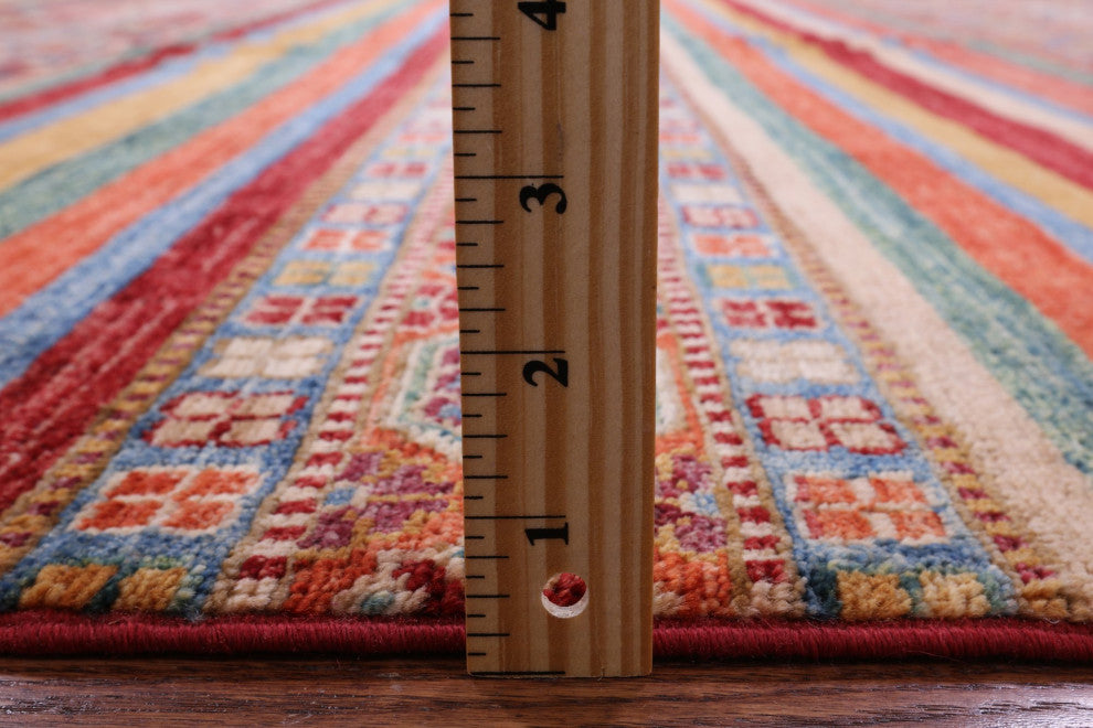 6' 7" X 9' 9" Handmade Super Kazak Khorjin Wool Rug Q10986