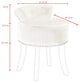 Ludovic Velvet Contemporary Nailhead Trim Rolled Back Vanity Stool, Purple
