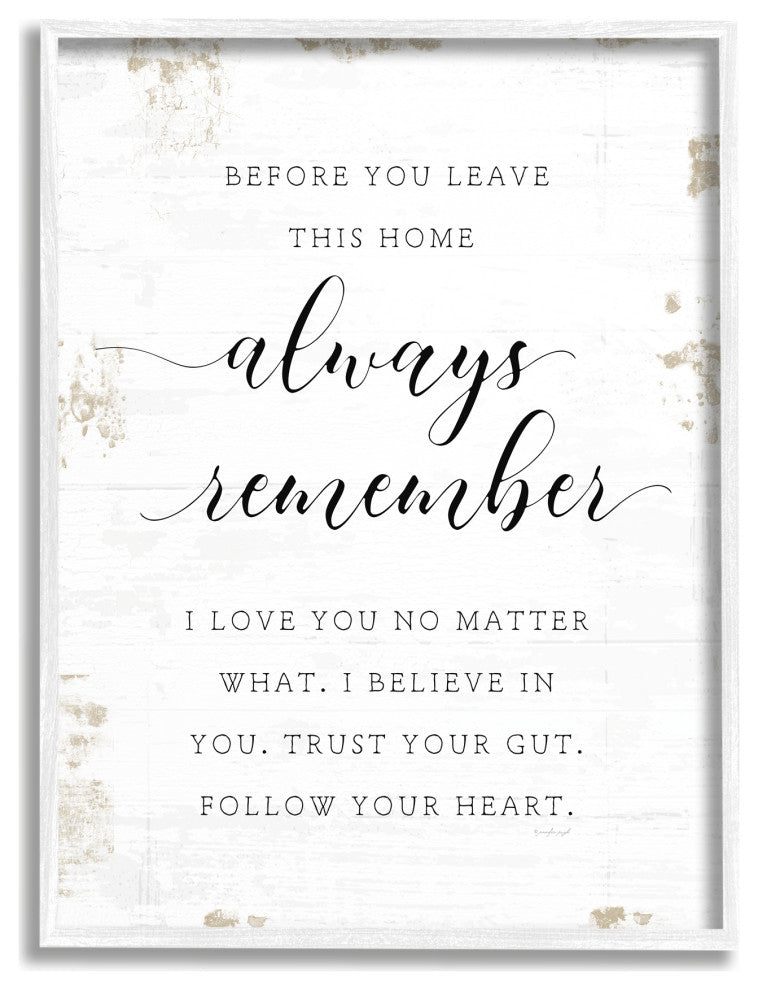 Always Follow Your Heart Phrase Country Home Charm, 16 x 20
