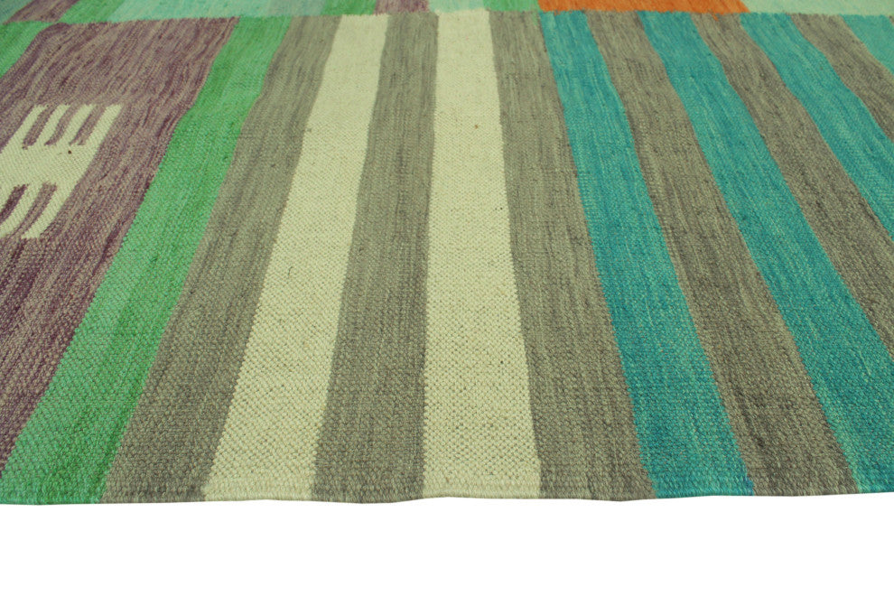Winchester Kilim Myani Gray/Blue Rug, 6'8x9'9