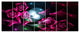 Pink Bouquet of Beautiful Roses, Abstract Canvas Art Print, 83"x32", 7 Panels