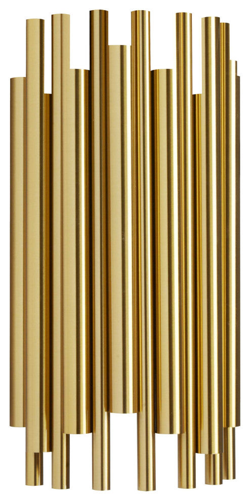 Weslyn Contemporary 2 Light Aged Brass Matte Black Metal Wall
