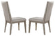 Set of 2 Fabric Side Chair, Gray Oak Finish