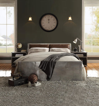 Malcolm Aluminum Queen Size Bed with Storage