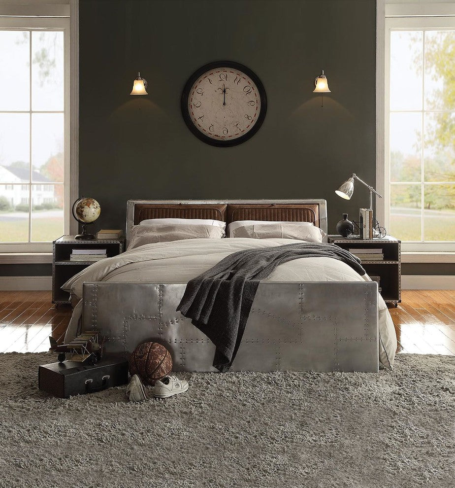 Malcolm Aluminum Queen Size Bed with Storage