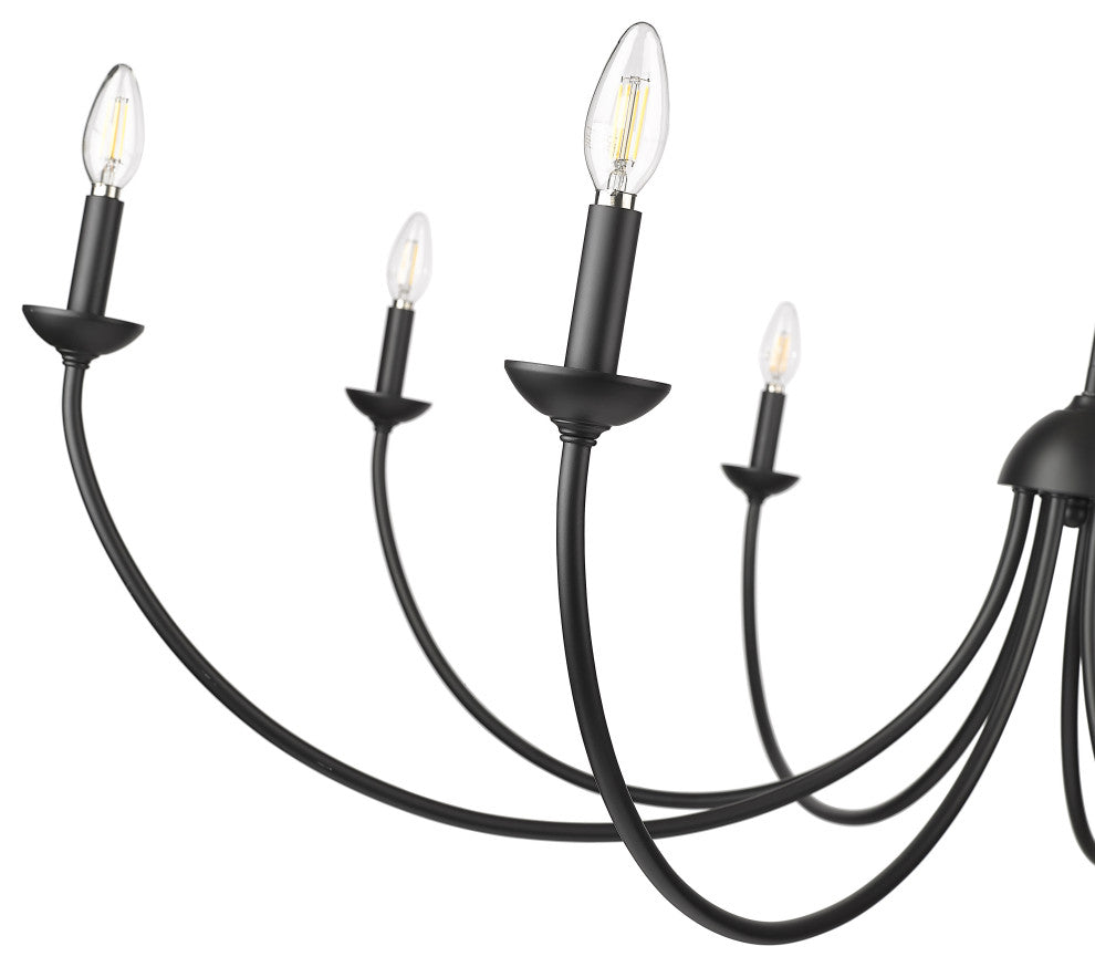 8 Light 52 in. Matte Black Chandelier