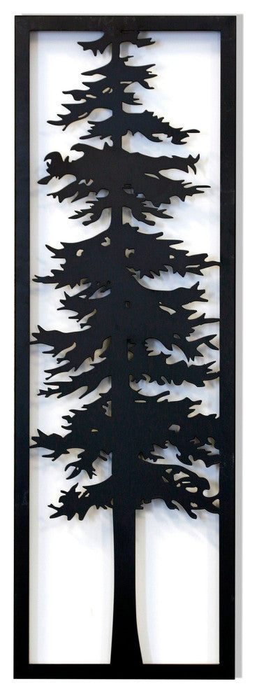 Cypress II Laser Cut Metal Wall Art With Fired Finish 36"H12"W