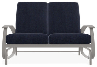 Belle Isle Cushion Deep Seating 2-Seat Glider, Indigo/Warm Gray