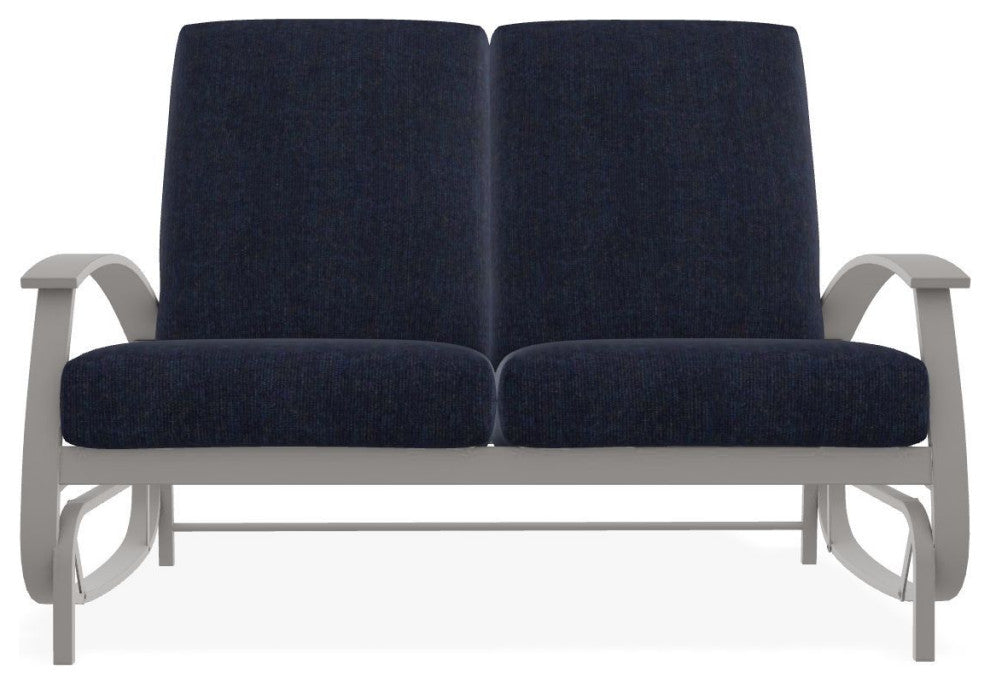 Belle Isle Cushion Deep Seating 2-Seat Glider, Indigo/Warm Gray