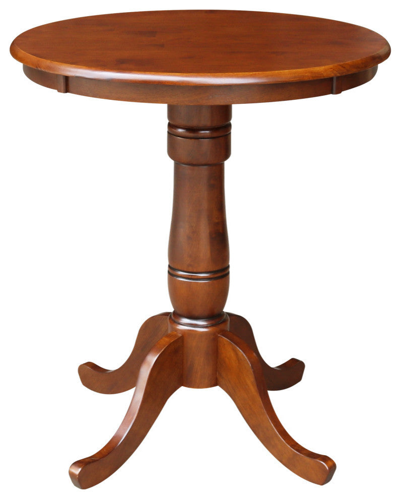 Round Top Pedestal Table, Espresso, 30 Inch Round