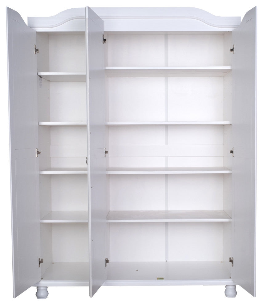 100% Solid Wood Large Shelf for Kyle Wardrobes Only, White