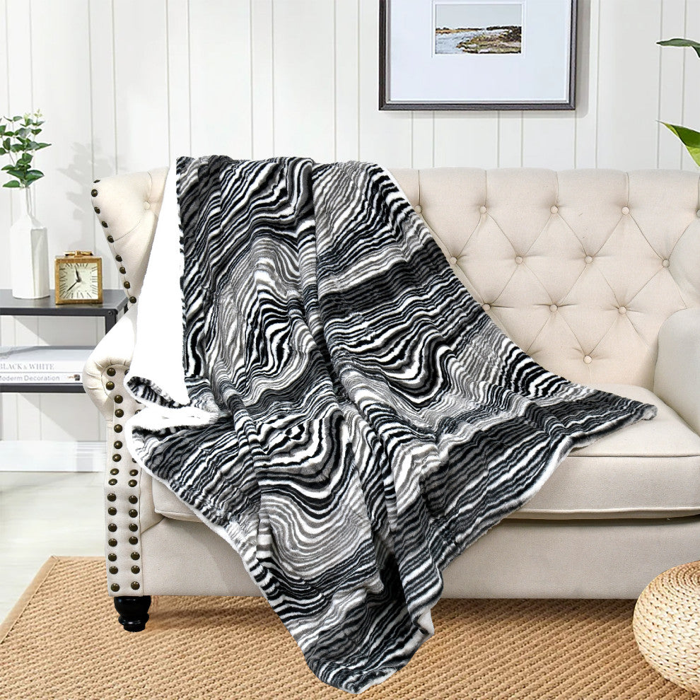 Elite Faux Fur Throw Blanket With Sherpa Backing, Tallulah, 60" X 80"