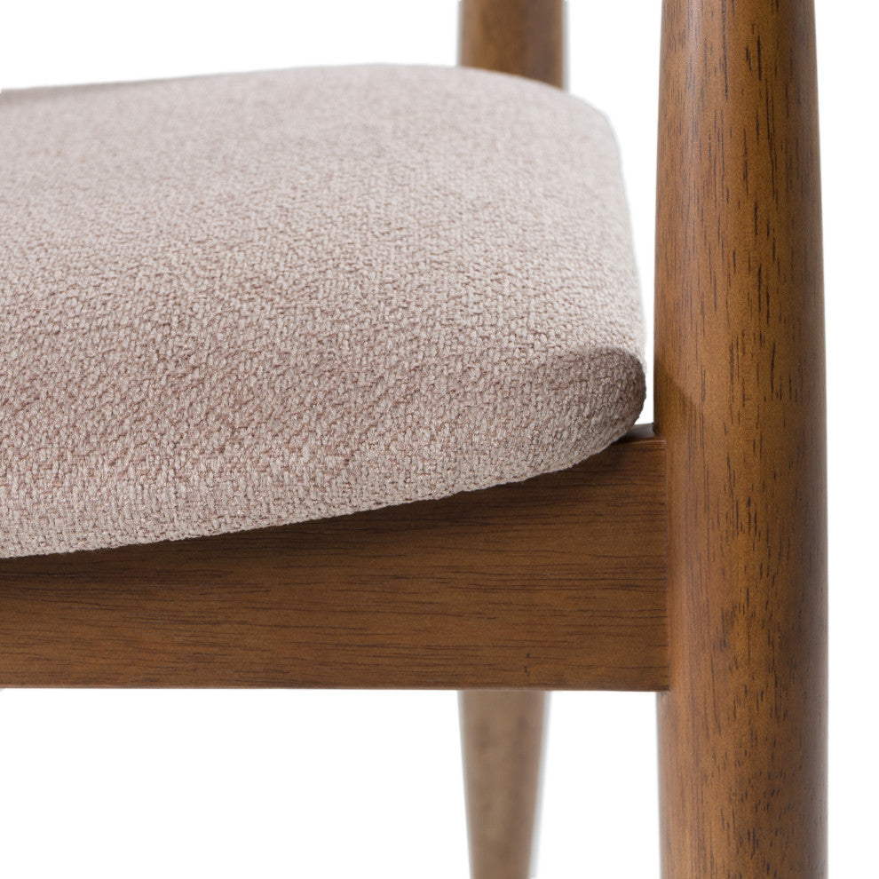 Modrest Cohen Mid-Century Modern Tan Fabric + Walnut Dining Chair