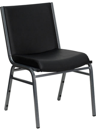 Hercules Series Heavy Duty Black Vinyl Fabric Stack Chair