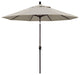 9' Bronze Push-Button Tilt Crank Aluminum Umbrella, Woven Granite Olefin