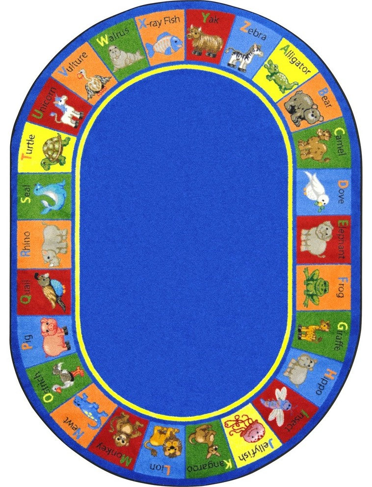 Kid Essentials Rug, Animal Phonics, 5'4"x7'8" Oval