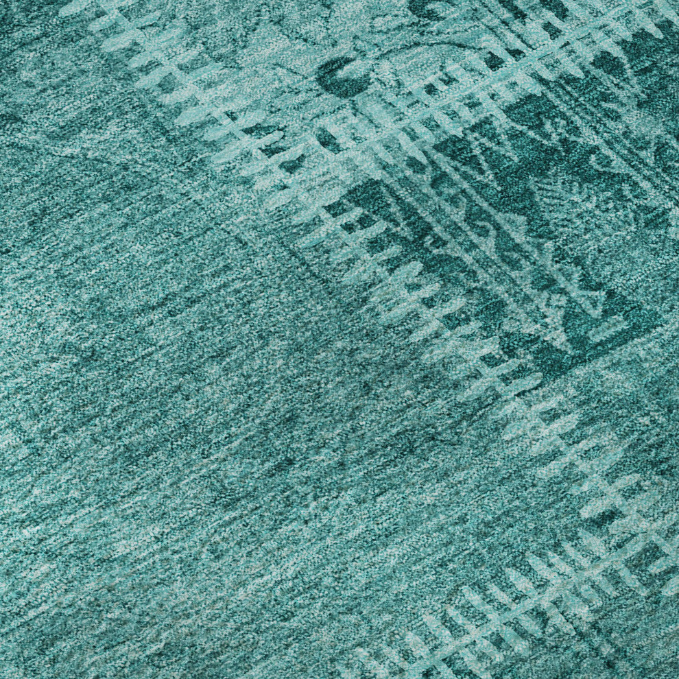 Premium Machine Washable Mayfield AMF635 Turquoise 3' x 5' Rug