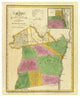 "New York - Albany, Schenectady counties, 1829" Print by David H. Burr, 26"x32"