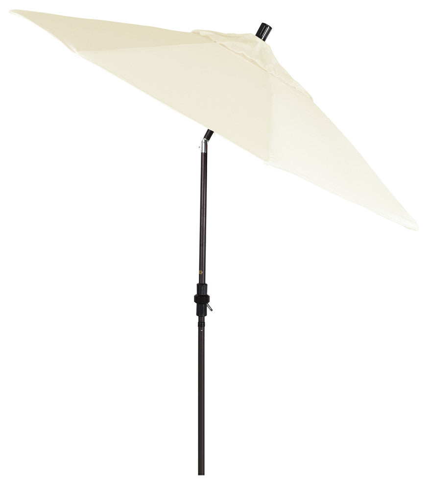 9' Bronze Collar Tilt Crank Aluminum Umbrella, Pacifica, Canvas
