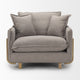 Roy II Flint Gray Upholstered and Brown Wood Frame Arm Chair