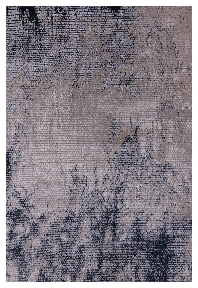 6' 6" X 9' 8" Wool and Silk Modern Hand Knotted Rug Q7127