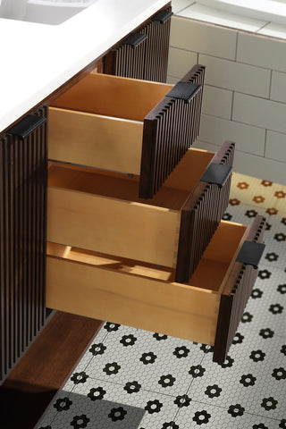 Ari Kitchen and Bath San Diego Bath Vanity, Walnut, 55", Double, Freestanding