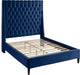 Fritz Velvet Upholstered Bed, Navy, Full