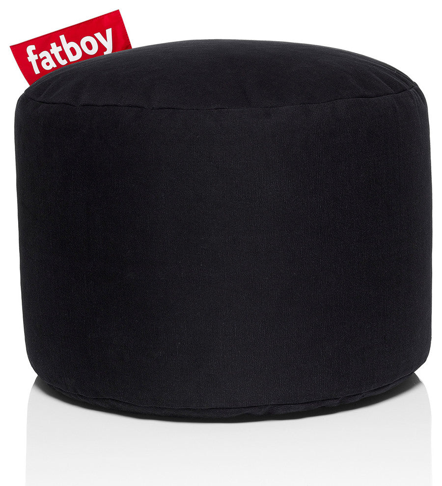 Fatboy Point Stonewashed Cotton Beanbag Ottoman Pouf, Black
