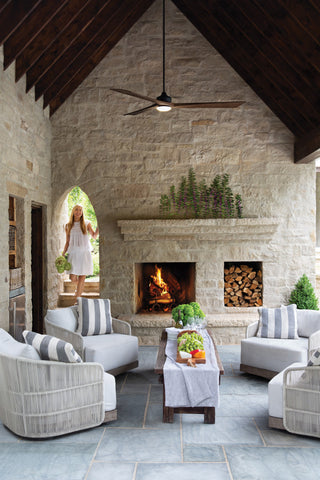 Hinkley Sculpt 80" Integrated LED Indoor/Outdoor Ceiling Fan, Matte Black