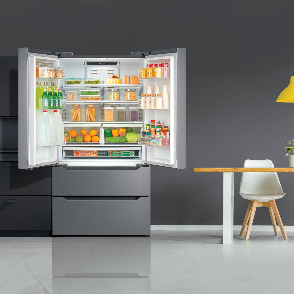 4-Piece, 30" Microwave, 30" Electric Range, Dishwasher and Refrigerator