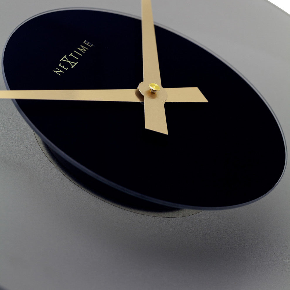 Float 16" Frosted Gray Glass Wall Clock