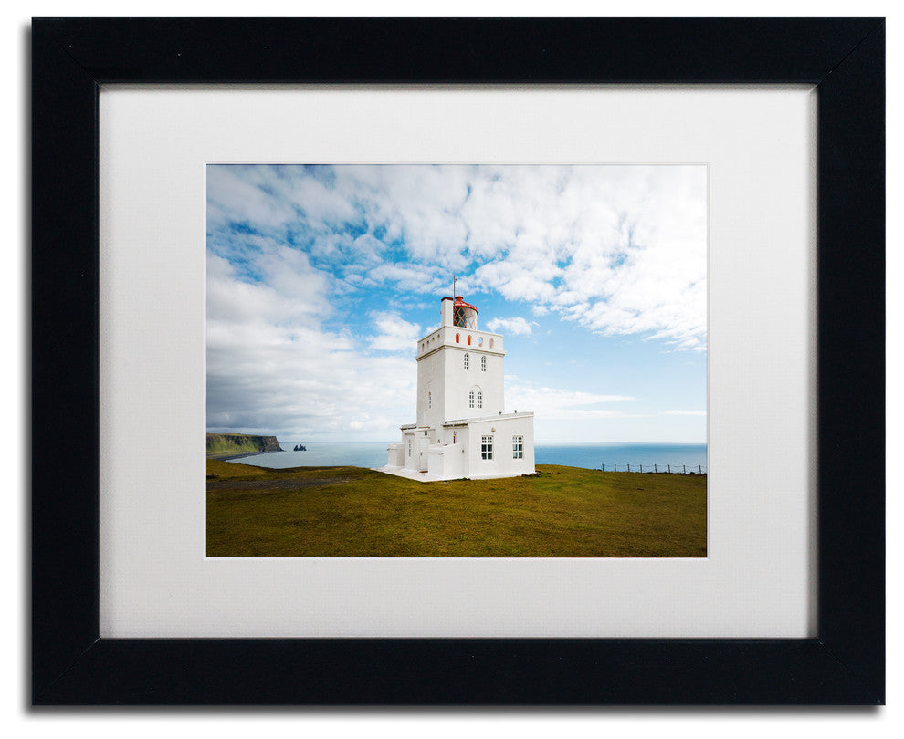 Philippe Sainte-Laudy 'Dyrholaey Lighthouse' Matted Framed Art