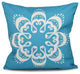 Ikat Mandala, Geometric Print Pillow, Turquoise, 20"x20"
