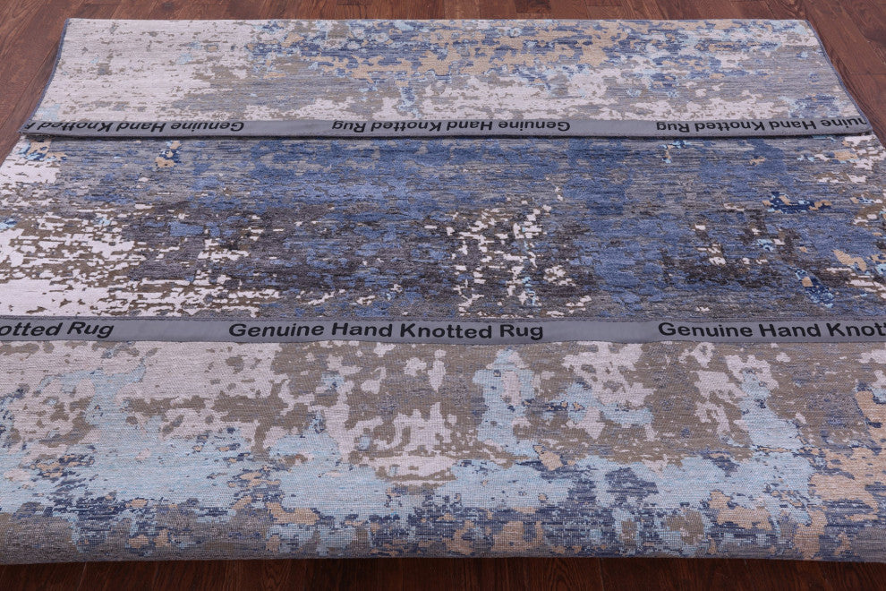 Wool & Silk Abstract Handmade Rug 7' 11" X 9' 11" - Q15795