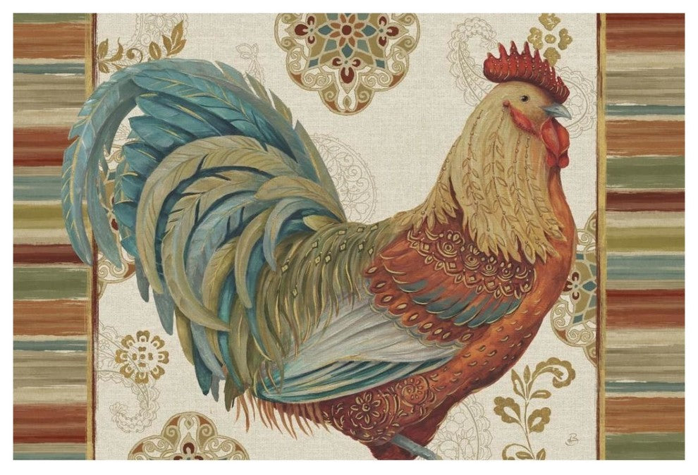 "Rooster Rainbow IIIA" Digital Paper Print by Daphne Brissonnet, 38"x26"