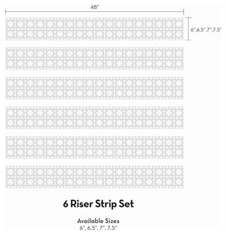 Geometric Peel and Stick Stair Riser Strips, Black, 48"w X 6"h, 6 Pack