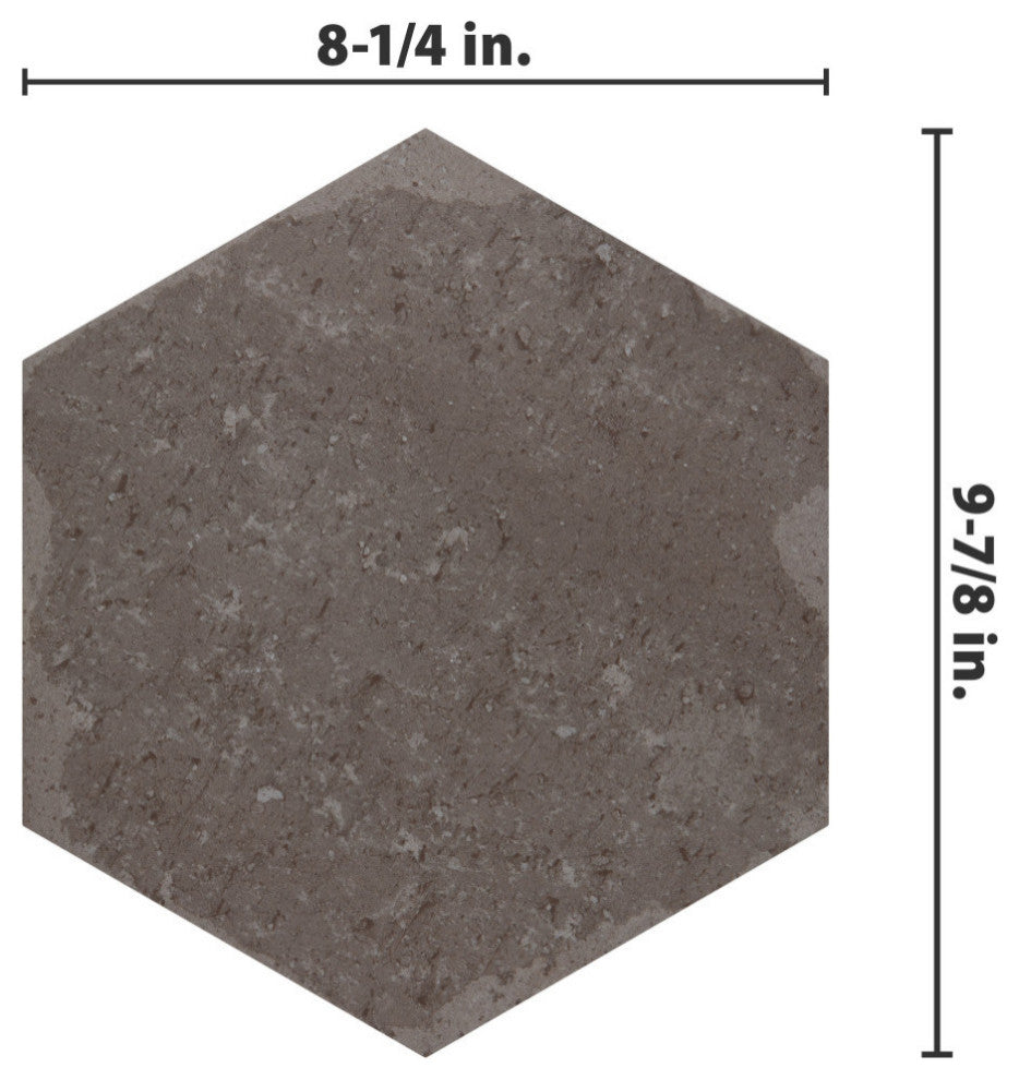 Brickyard Hex Porcelain Floor and Wall Tile Sample