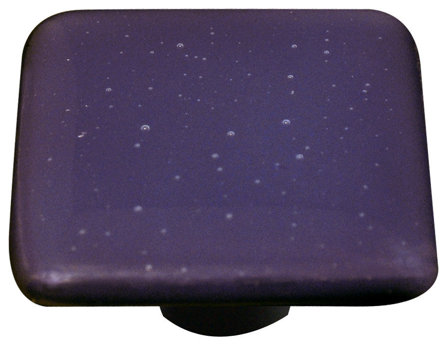 Art Glass Square Opaline Knob, Black Post, Opaline, Black, Knob