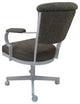 Miami Swivel Metal Dining Caster Chair - Reading Base, Plumley Cocoa - White