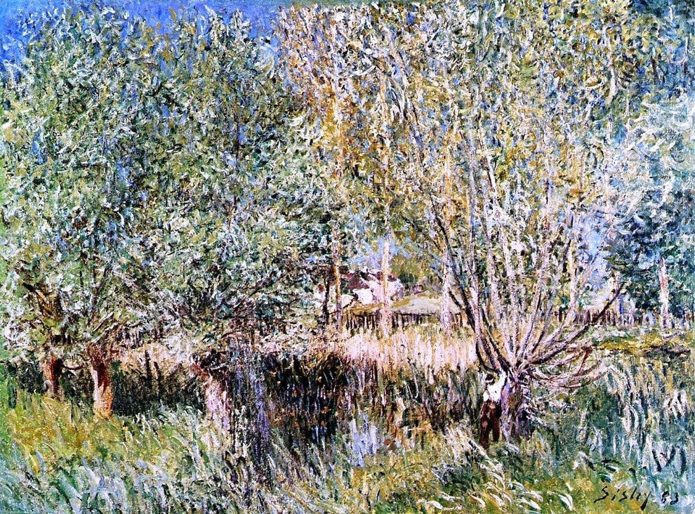 Alfred Sisley Willows on the Banks of the Orvanne Wall Decal Print