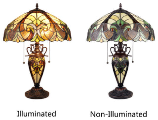 Liaison Victorian-Style 3 Light Double Lit Table Lamp 16" Wide