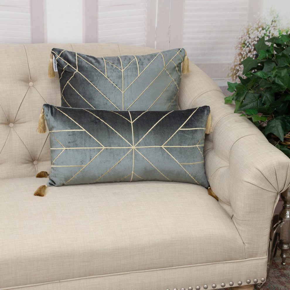 Parkland Collection Zella Charcoal Throw Pillow, Square