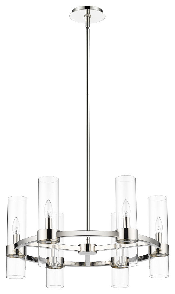 Zlite 4008-6PN 6-Light Chandelier, Clear