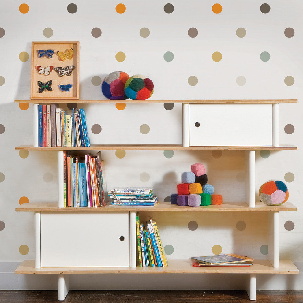 Polka Dot Peel and Stick Vinyl Wallpaper, Orange, 24"w X 60"h