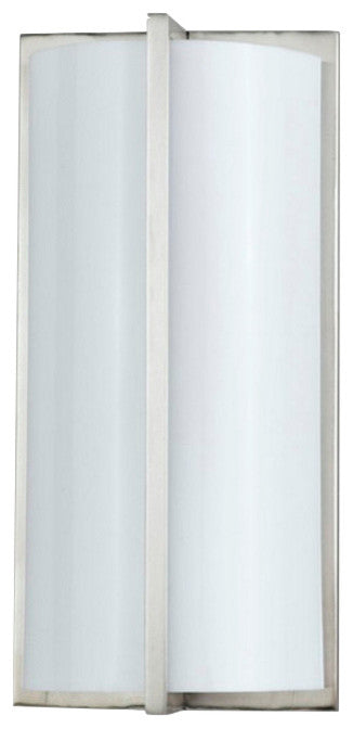 18W PLC Wall Lamp, Brushed Steel Finish/White