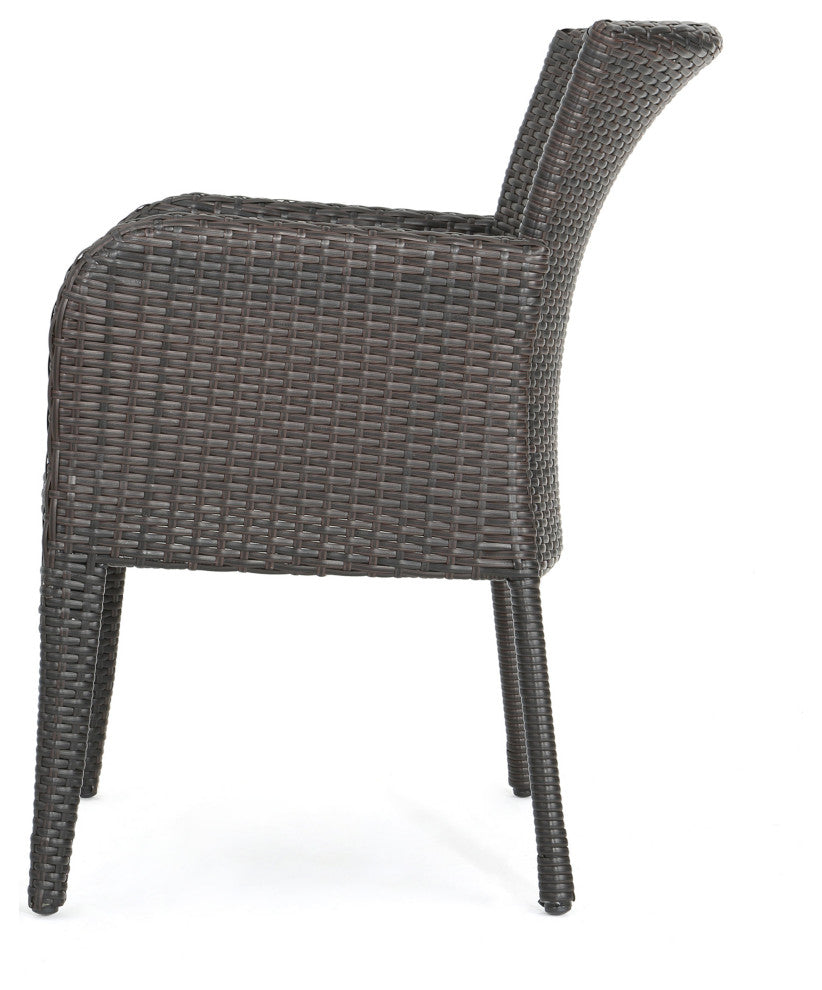 GDF Studio Seawall Outdoor Wicker Dining Chairs, Set of 2