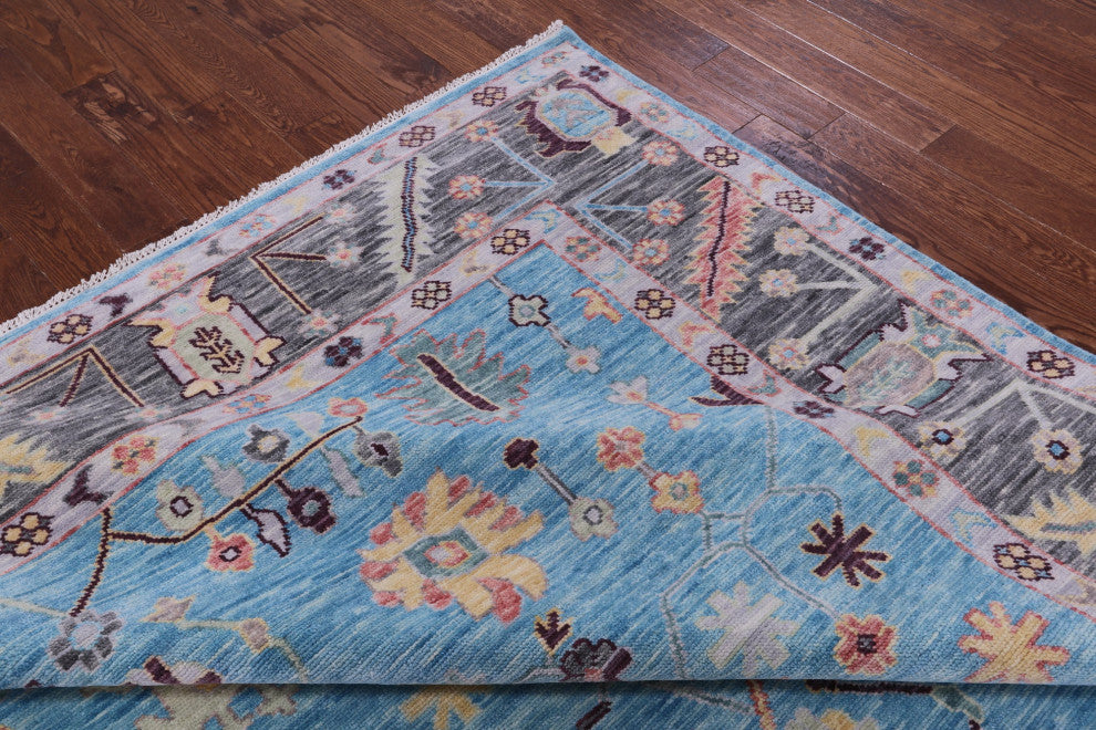 9' 3" X 11' 11" Turkish Oushak Hand Knotted Wool Rug - Q15649