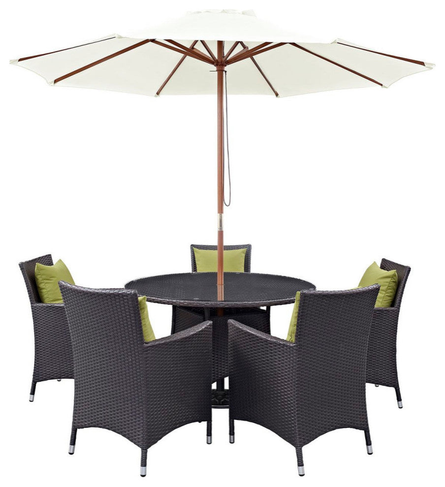 Espresso Peridot Convene 7-Piece Outdoor Patio Dining Set