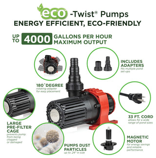 Eco-Twist Pump 4000 Gph With 33-Foot Cord